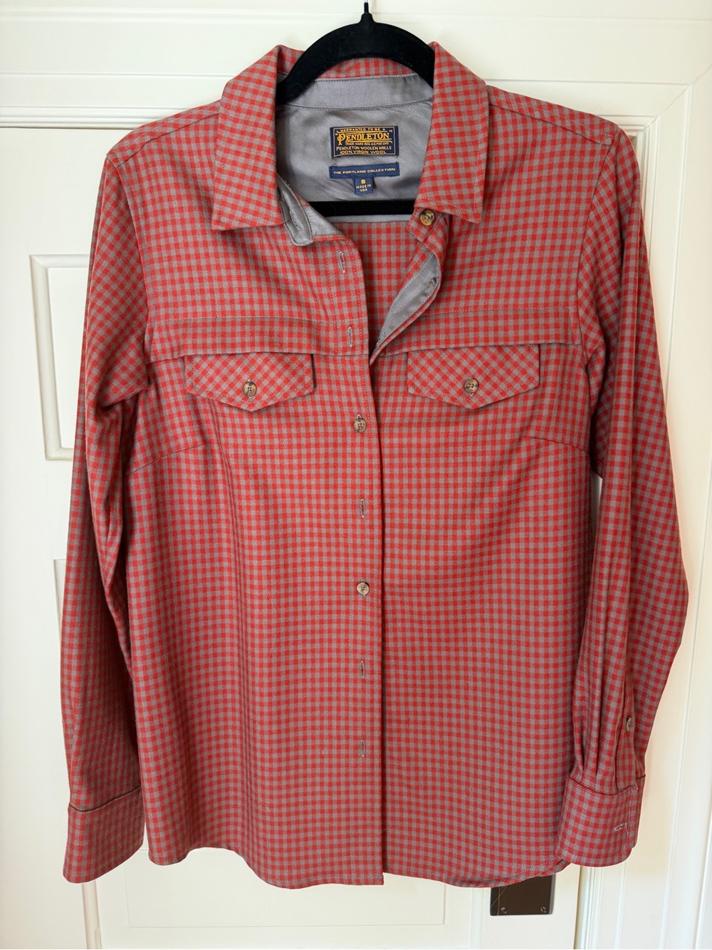 Pendleton Women’s Red / Gray Button-Up Wool Shirt